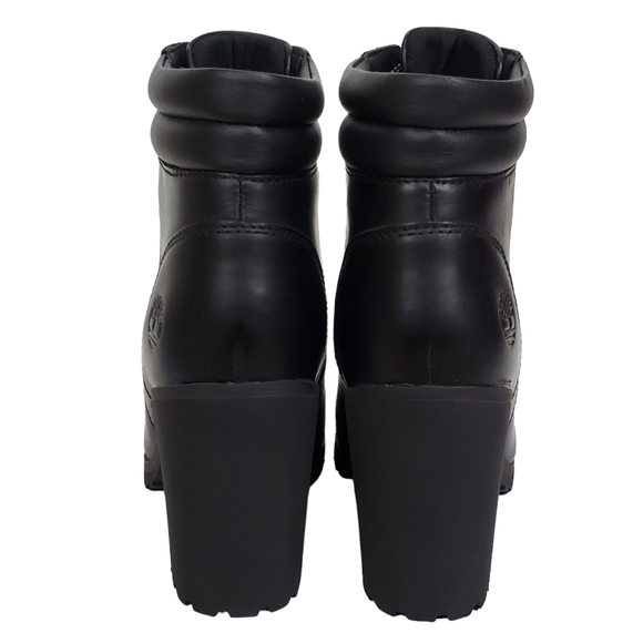 New Timberland allington 5 in leather block heel lace up boots black casual - Picture 10 of 16